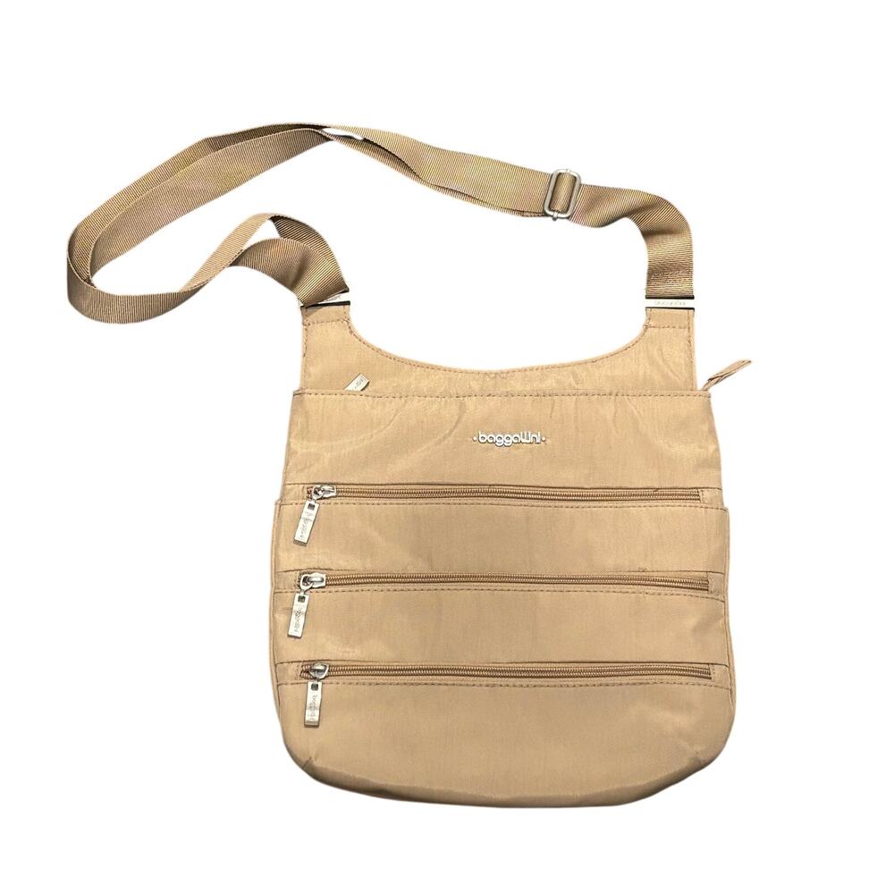 Baggallini Tan Nylon Crossbody Bag